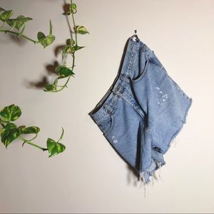eddie bauer denim vintage high-waisted shorts